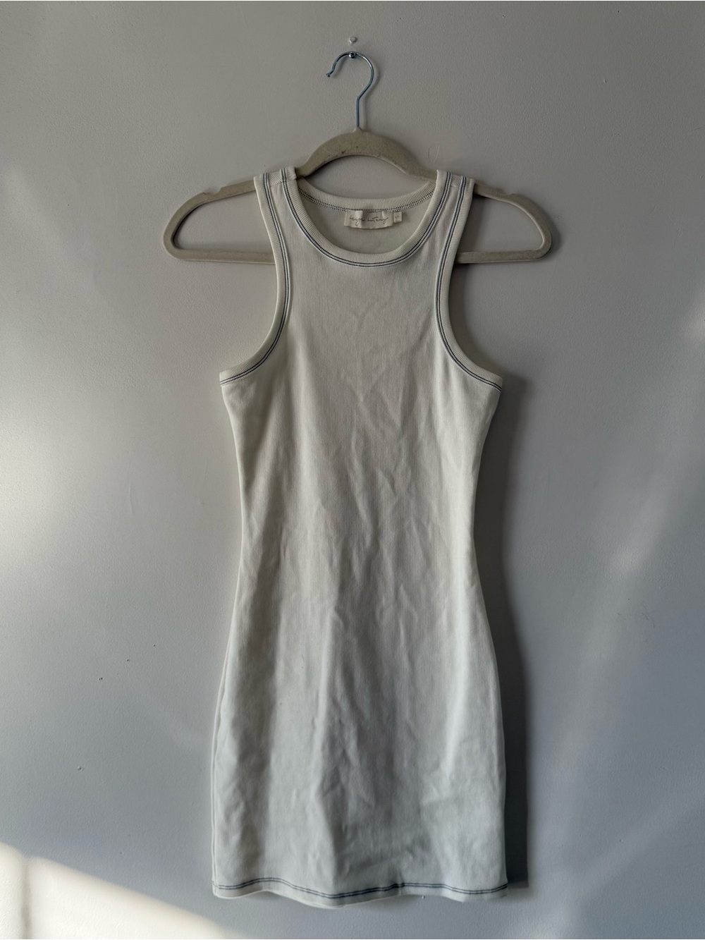 Cream Ribbed Racerback Mini Dress | Quiet Luxury Clean Girl Minimalist